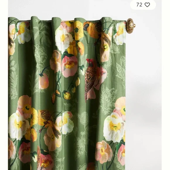 Anthropologie Nathalie Lete Marais Bird Curtains, Set of 2 Panels - Picture 3 of 4
